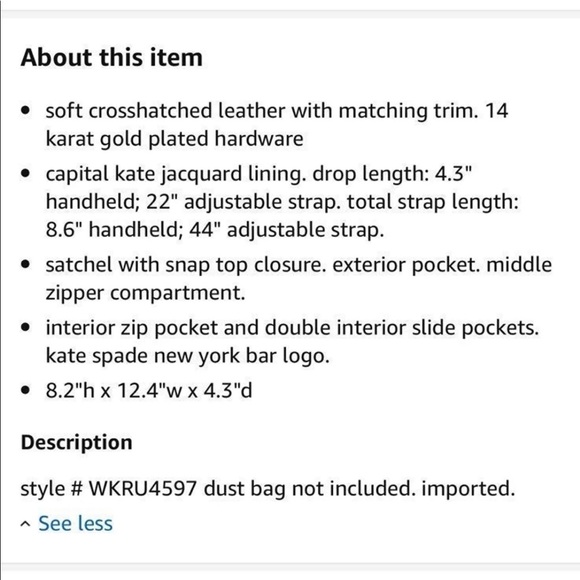 Kate Spade Maiden Way Saffiano Bag - Picture 8 of 8